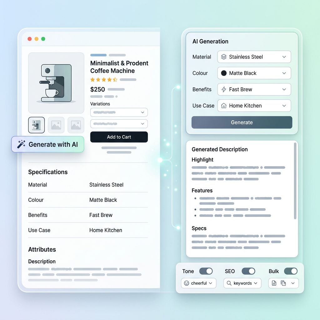 Choosing a Shopify product description generator for a product catalogue